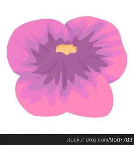 Pink viola icon cartoon vector. Pansy floral. Floret spring. Pink viola icon cartoon vector. Pansy floral