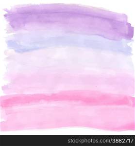 Pink violet and blue watercolor painting - gradation of color. Illustration made in vector.