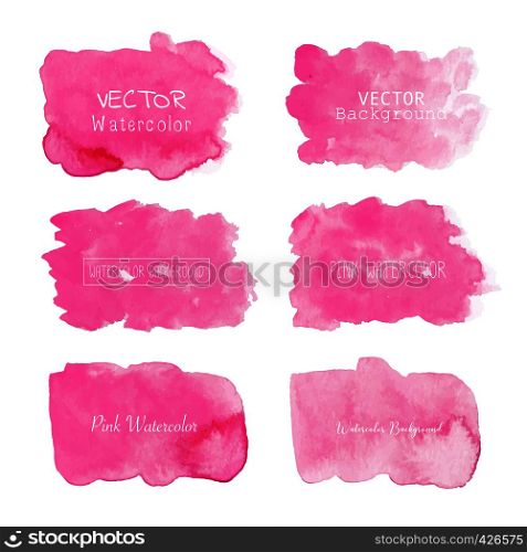 Pink watercolor background, Pastel watercolor logo, Vector illustration.