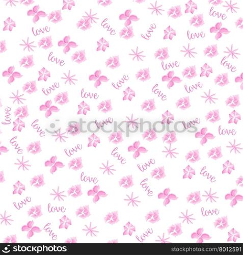 Pink watercolor floral background. Valentine&rsquo;s day background. Vector format