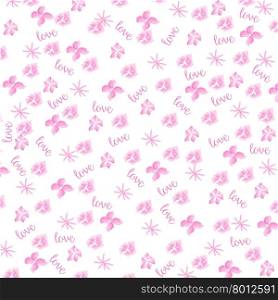 Pink watercolor floral background. Valentine&rsquo;s day background. Vector format