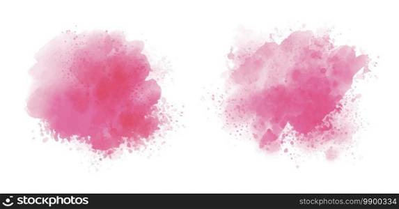 Pink watercolor on white background vector illustration