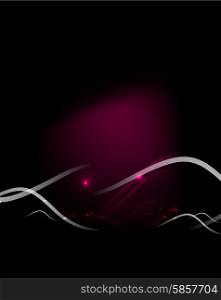 Pink wave elements in dark space with copyspace. Pink wave elements in dark space with copy space. Vector illustration. Abstract background