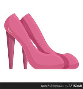 Pink woman shoes icon cartoon vector. Fashion shoe. Heel footwear. Pink woman shoes icon cartoon vector. Fashion shoe