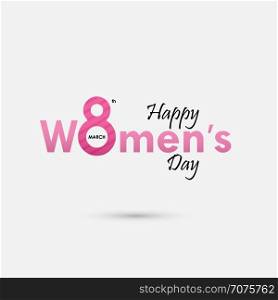 "Pink "Women" Typographical Design Elements. International women's day icon.Women's day symbol.Minimalistic design for international women's day concept.Vector illustration"