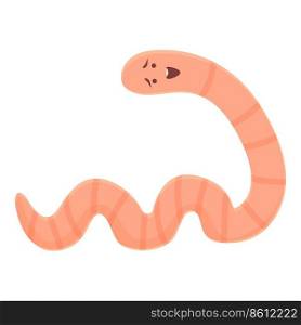Pink worm icon cartoon vector. Fauna soil. Dirt farm. Pink worm icon cartoon vector. Fauna soil