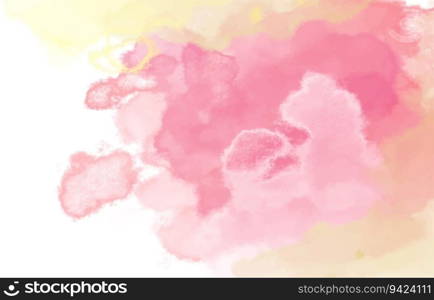 Pink yellow watercolor background for backdrop, banner,postcard