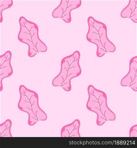 pinky seamless pattern leaves. textile background mosaic design