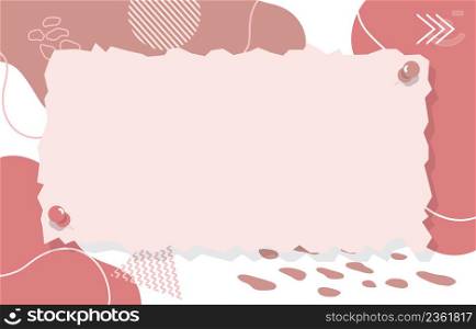 Pinned Paper Note on Abstract Pink Cute Memphis Background