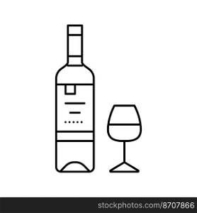pinot grigio white wine line icon vector. pinot grigio white wine sign. isolated contour symbol black illustration. pinot grigio white wine line icon vector illustration