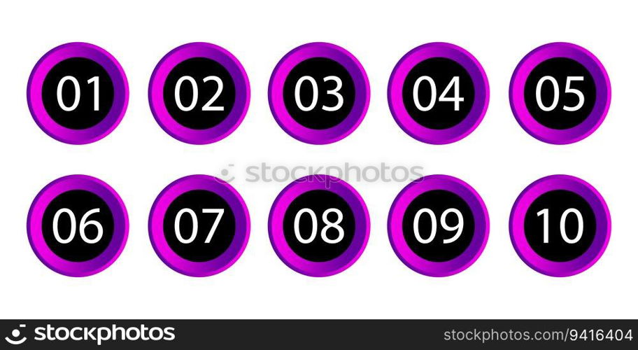 Pins with number. Bullet point set. Marker in retro color. Vector illustration. EPS 10. Stock image.. Pins with number. Bullet point set. Marker in retro color. Vector illustration. EPS 10.