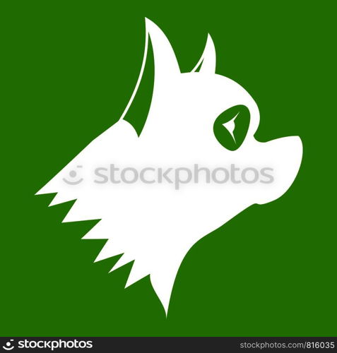 Pinscher dog icon white isolated on green background. Vector illustration. Pinscher dog icon green