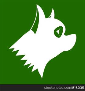Pinscher dog icon white isolated on green background. Vector illustration. Pinscher dog icon green