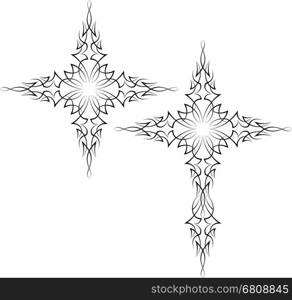 Pinstripe Christian Cross : Vinyl Ready Vector Illustration