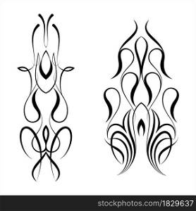 Pinstripe Design, Pin Stripe, Decorative Art Style Vector Art Illustration