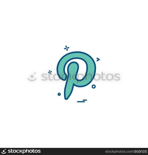 Pintrest icon design vector
