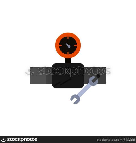 Pipe, Building, Construction, Repair, Gage Flat Color Icon. Vector icon banner Template