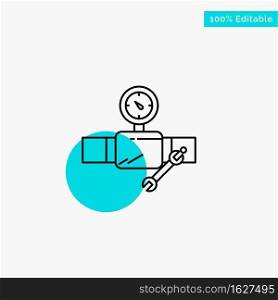 Pipe, Building, Construction, Repair, Gage turquoise highlight circle point Vector icon