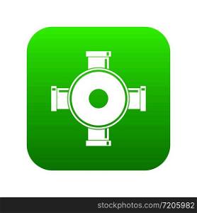 Pipe fitting icon digital green for any design isolated on white vector illustration. Pipe fitting icon digital green