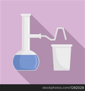 Pipe flask glass lab icon. Flat illustration of pipe flask glass lab vector icon for web design. Pipe flask glass lab icon, flat style