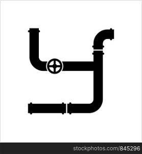 Pipe Icon, Pipe Fitting Icon Vector Art Illustration