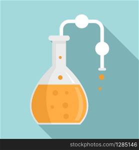 Pipe lab flask icon. Flat illustration of pipe lab flask vector icon for web design. Pipe lab flask icon, flat style