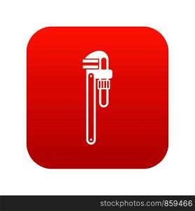 Pipe or monkey wrench icon digital red for any design isolated on white vector illustration. Pipe or monkey wrench icon digital red