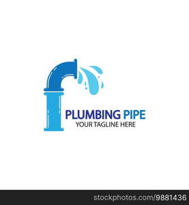 Pipe Plumbing logo vector Design Template,Plumbing logo vector design template. water pipe logo design.Leaking water logotype,Design Concept, Creative Symbol, Icon