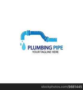 Pipe Plumbing logo vector Design Template,Plumbing logo vector design template. water pipe logo design.Leaking water logotype,Design Concept, Creative Symbol, Icon