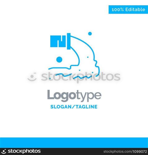 Pipe, Pollution, Radioactive, Sewage, Waste Blue Solid Logo Template. Place for Tagline