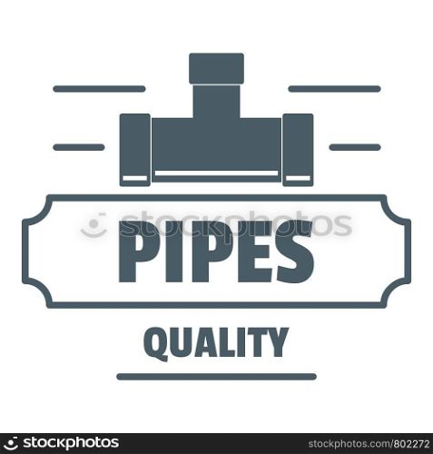 Pipe quality logo. Gray monochrome illustration of pipe quality vector logo for web. Pipe quality logo, gray monochrome style