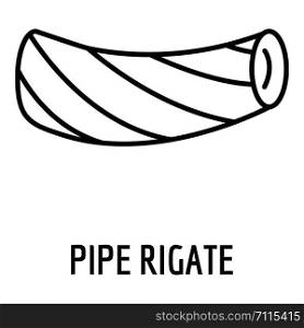 Pipe rigate pasta icon. Outline pipe rigate pasta vector icon for web design isolated on white background. Pipe rigate pasta icon, outline style