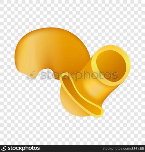 Pipe rigate pasta icon. Realistic illustration of pipe rigate pasta vector icon for on transparent background. Pipe rigate pasta icon, realistic style