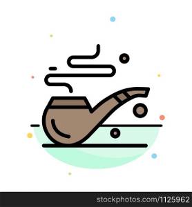 Pipe, Smoke, St. Patrick, Tube Abstract Flat Color Icon Template