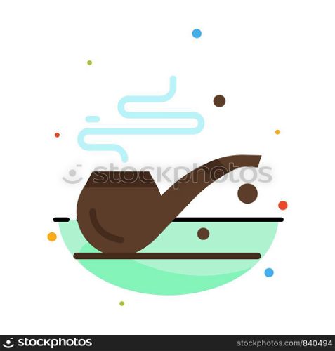 Pipe, Smoke, St. Patrick, Tube Abstract Flat Color Icon Template