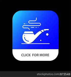 Pipe, Smoke, St. Patrick, Tube Mobile App Button. Android and IOS Glyph Version