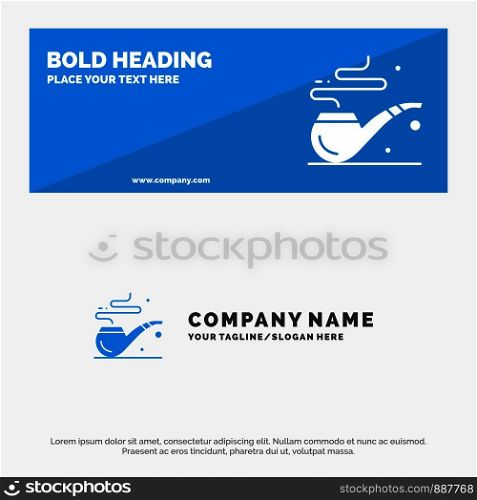 Pipe, Smoke, St. Patrick, Tube SOlid Icon Website Banner and Business Logo Template