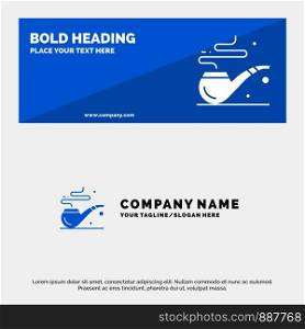 Pipe, Smoke, St. Patrick, Tube SOlid Icon Website Banner and Business Logo Template