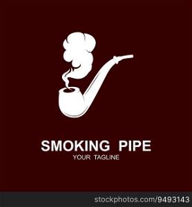 Pipe Smoking Logo icon vector illustration design.Tobacco, cigar, pipe icon vector image. brand company