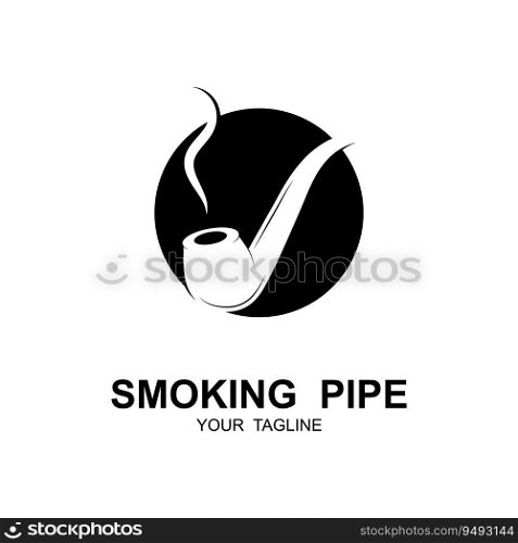 Pipe Smoking Logo icon vector illustration design.Tobacco, cigar, pipe icon vector image. brand company