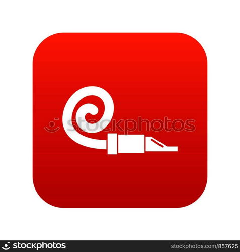 Pipe tongue icon digital red for any design isolated on white vector illustration. Pipe tongue icon digital red