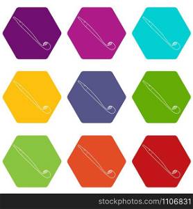 Pipe tongue icons 9 set coloful isolated on white for web. Pipe tongue icons set 9 vector