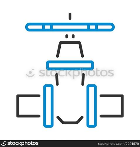 Pipe Valve Icon. Editable Bold Outline With Color Fill Design. Vector Illustration.