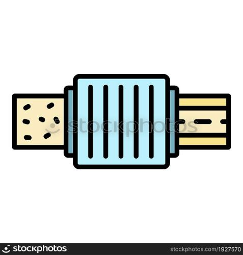 Pipe water filter icon. Outline pipe water filter vector icon color flat isolated. Pipe water filter icon color outline vector