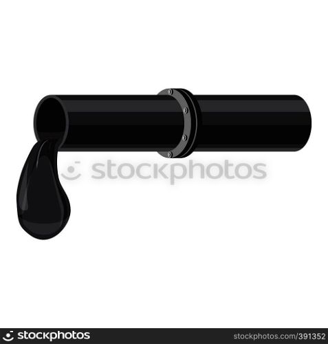 Pipe with oil icon. Cartoon illustration of pipe with oil vector icon for web. Pipe with oil icon, cartoon style