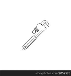 pipe wrench line icon vector illustration simple design.