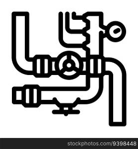 pipeline system petroleum engineer line icon vector. pipeline system petroleum engineer sign. isolated contour symbol black illustration. pipeline system petroleum engineer line icon vector illustration
