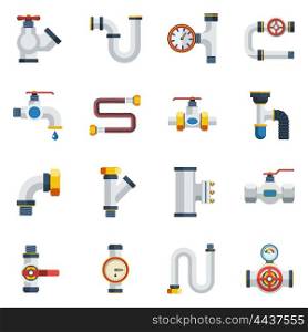 Pipes Icons Set. Pipes Icons Set. Pipes Vector Illustration.Pipes Flat Symbols. Pipes Design Set. Pipes Elements Collection.
