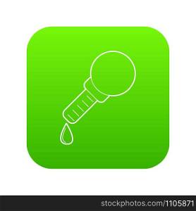 Pipette icon green vector isolated on white background. Pipette icon green vector