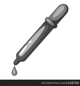Pipette icon in monochrome style isolated on white background vector illustration. Pipette icon monochrome